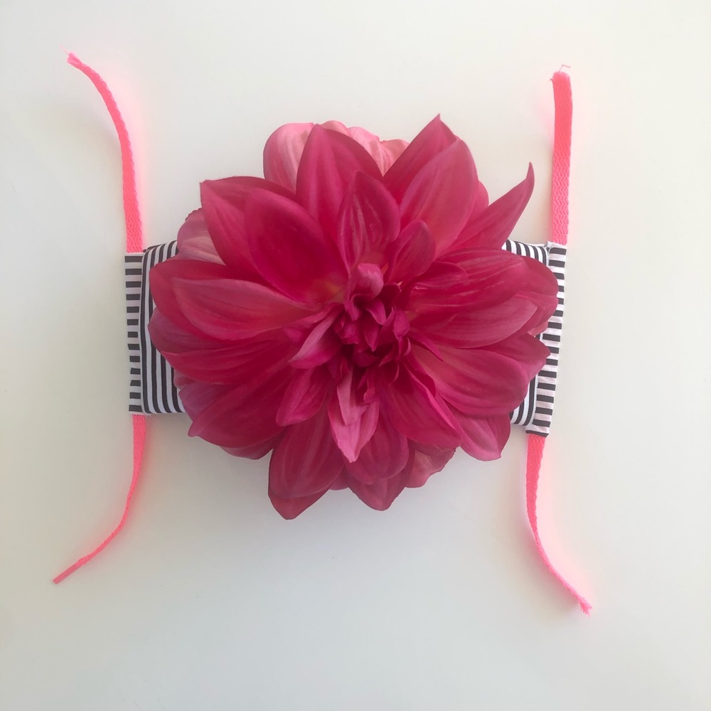 Triple Layer Face Cover Mask / Removeable Flower